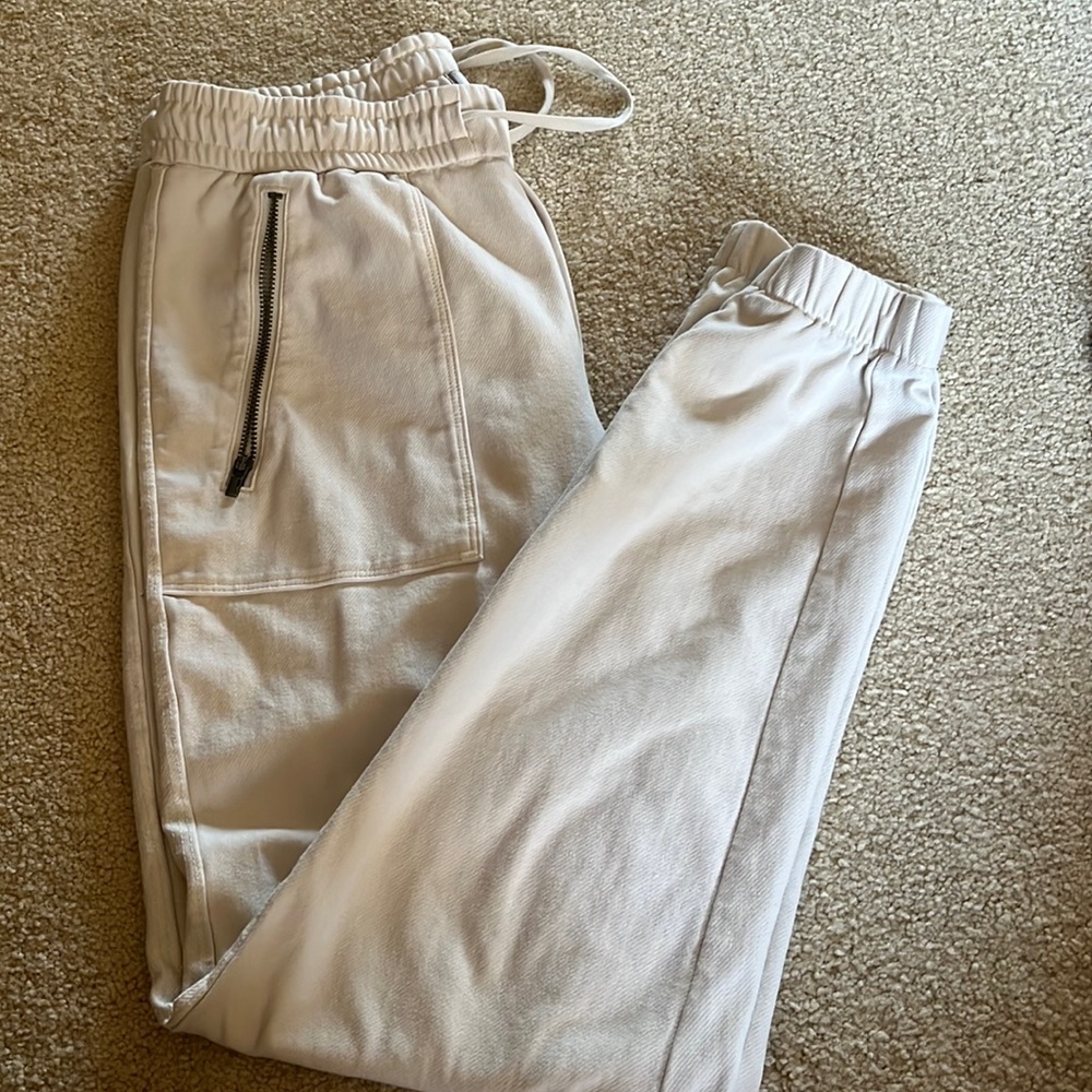 Athleta Cream Jogger Pants